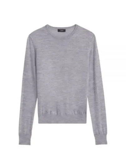 Regal Wool Crew Neck Knit Top Grey - THEORY - BALAAN 2