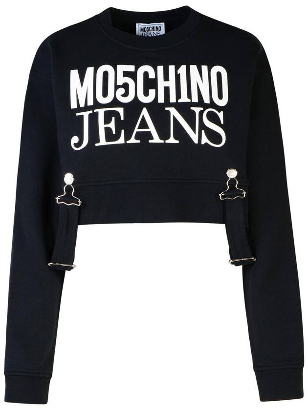 Moschino Jeans Black Cotton Sweatshirt - MOSCHINO - BALAAN 1