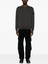 Logo Patch Crew Neck Sweatshirt Dark Grey - STONE ISLAND - BALAAN 5