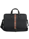 signature striped leather briefcase black - PAUL SMITH - BALAAN 2