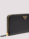 Saffiano Triangle Logo Long Wallet Black - PRADA - BALAAN 5