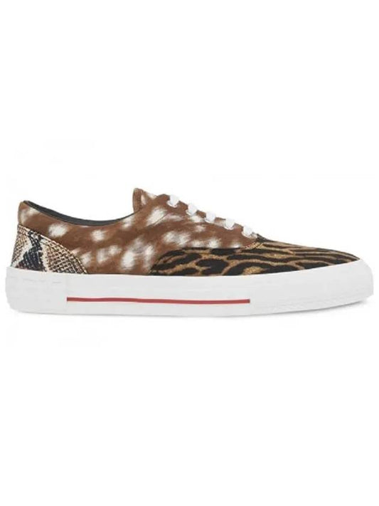 Animal Print Canvas Low-Top Sneakers Brown - BURBERRY - BALAAN 2