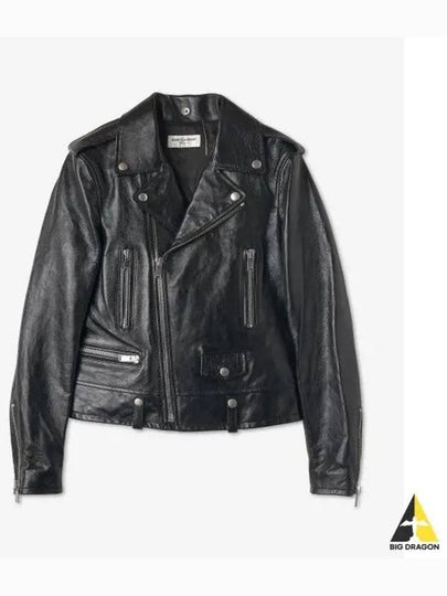 Classic Leather Biker Jacket Black - SAINT LAURENT - BALAAN 2