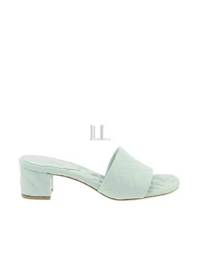 Amy Intrecciato Motif Leather Mule Heel Mint - BOTTEGA VENETA - BALAAN 2