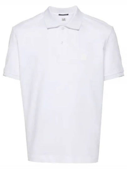 Men's Logo Patch Short Sleeve Polo Shirt White - CP COMPANY - BALAAN 2