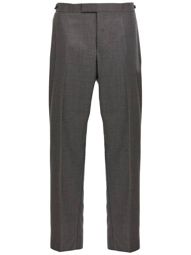 Low Rise Side Tab Wool Slacks Grey - THOM BROWNE - BALAAN 2