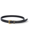 Monogram Square Leather Belt Black - SAINT LAURENT - BALAAN 3