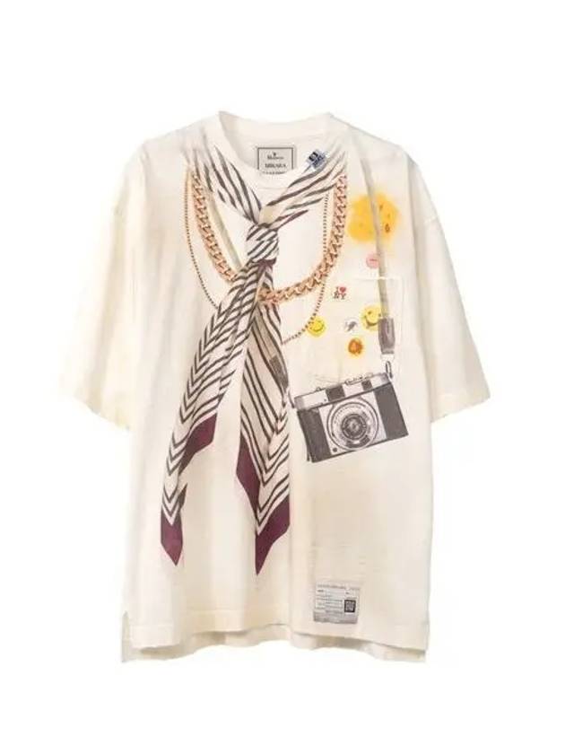 Men's Trompe L'oeil Print Short Sleeve T-Shirt White - MAISON MIHARA YASUHIRO - BALAAN 2