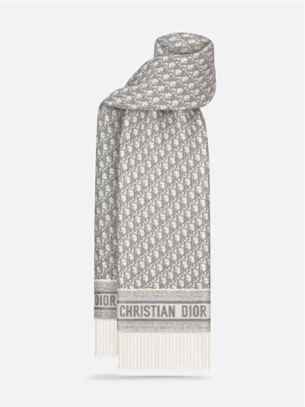 Oblique scarf white blend 51DOB209L080 CO95 - DIOR - BALAAN 2