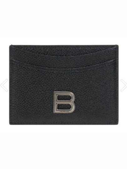 Silver B Logo Hourglass Two Stage Card Wallet Black - BALENCIAGA - BALAAN 2