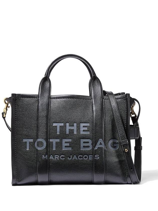 Logo Medium Leather Tote Bag Black - MARC JACOBS - BALAAN 3