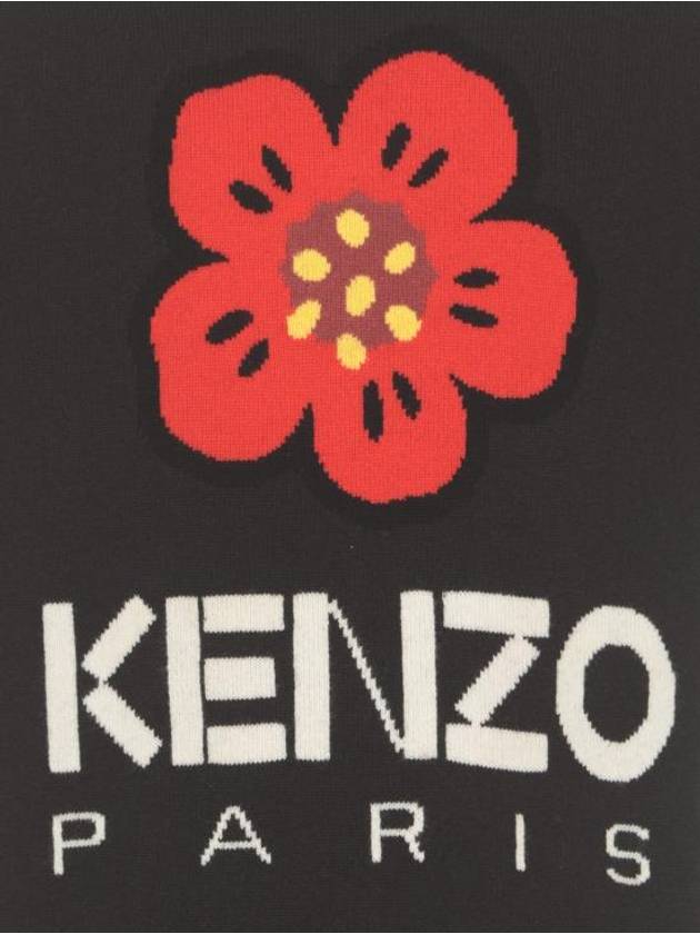 Boke Flower Merino Wool Knit Top Black - KENZO - BALAAN 5