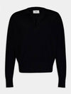 De Coeur Wool Polo Knit Top Black - AMI - BALAAN 2