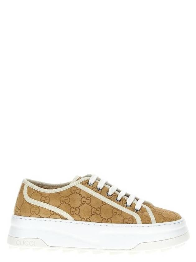 Tennis 1977 Suede Low Top Sneakers Beige - GUCCI - BALAAN 1