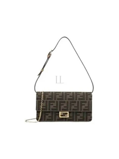 Baguette FF Fabric Shoulder Long Wallet Brown - FENDI - BALAAN 2