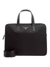 Men's Triangle Logo Briefcase Black - PRADA - BALAAN 1