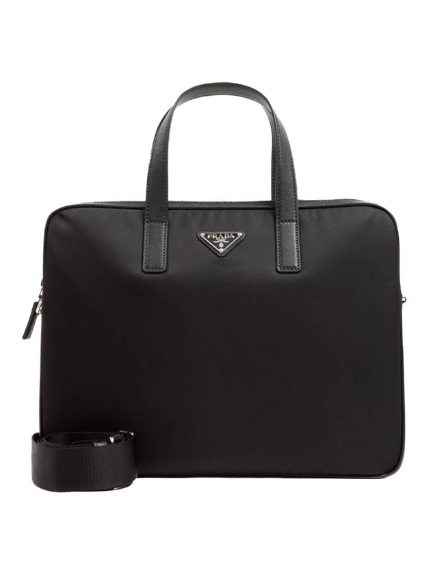 Men's Triangle Logo Briefcase Black - PRADA - BALAAN 1