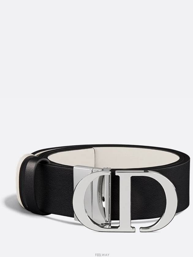 30 Montaigne Reversible Belt White Black - DIOR - BALAAN 9