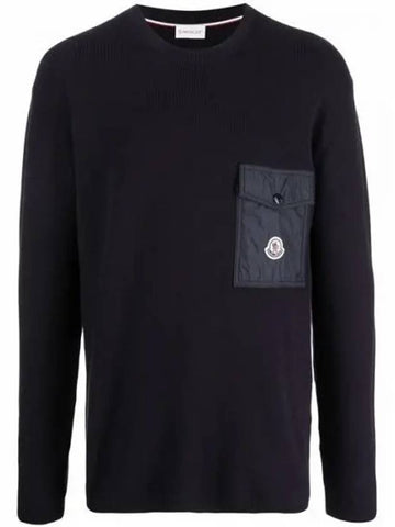 9C00001 Chest pocket logo patch knit 1207608 - MONCLER - BALAAN 1