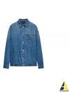 Triangle Logo Denim Long Sleeve Shirt Light Blue - PRADA - BALAAN 2