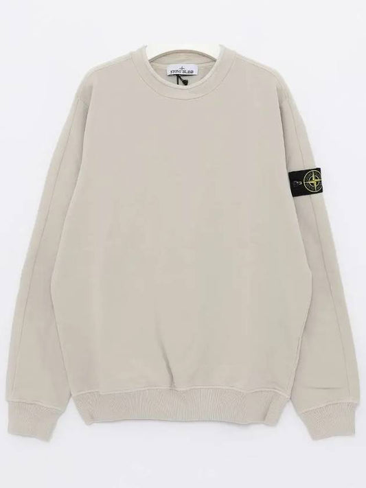 Stretch Cotton Fleece Mock Turtleneck Sweatshirt Stucco - STONE ISLAND - BALAAN 2