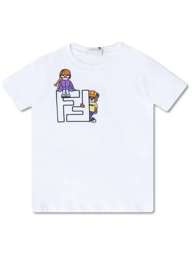 Kids Logo Printing T Shirt JUI123 7AJ F0TU9 - FENDI - BALAAN 1