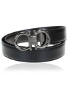 Gancini Reversible Adjustable Calfskin Leather Belt Black - SALVATORE FERRAGAMO - BALAAN 2