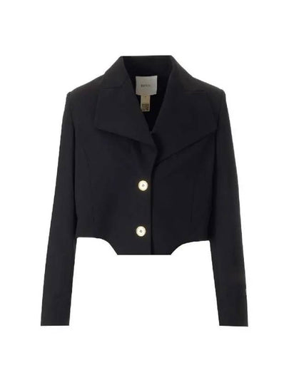 Cut-Out Cropped Blazer Jacket Black - PATOU - BALAAN 2