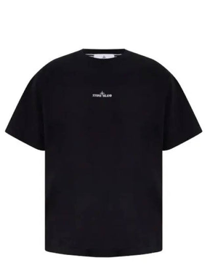 Logo Print Short Sleeve T-Shirt Black - STONE ISLAND - BALAAN 2