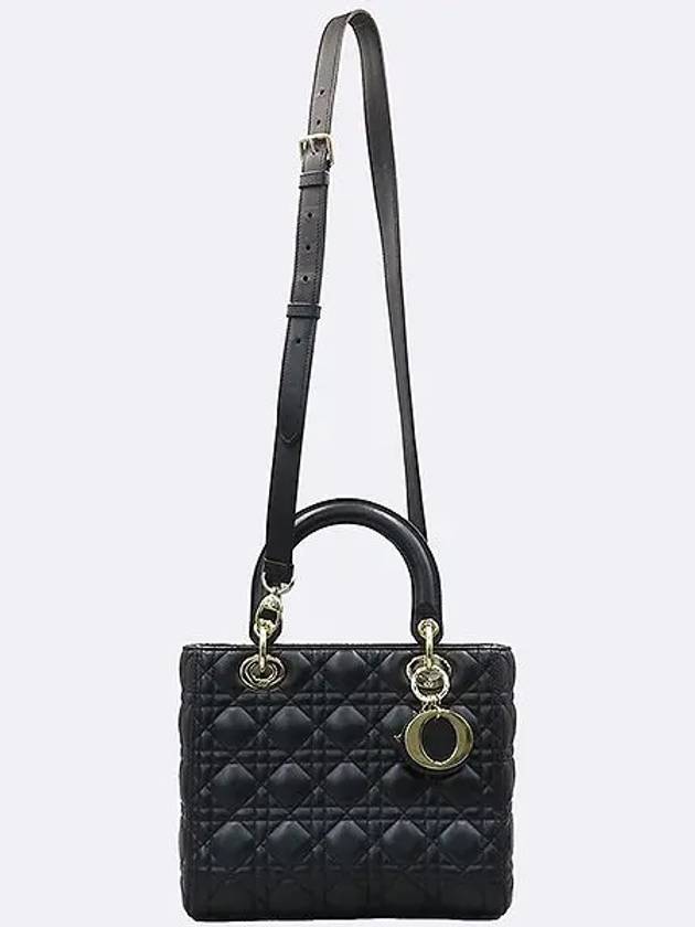 M0565ONGE M900 Black Color Lambskin Cannage Lady Dior Medium Tote Bag Shoulder Strap 2WAY - DIOR - BALAAN 4