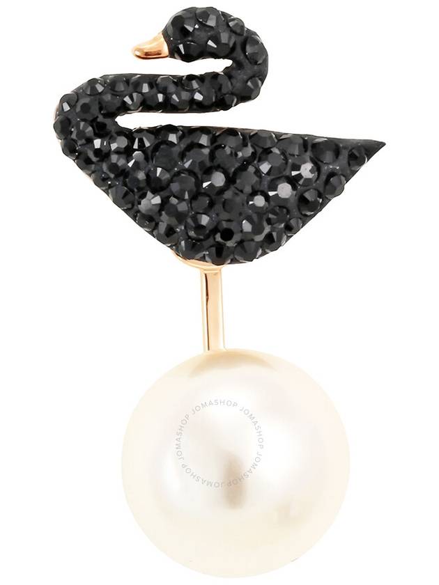 Iconic Swan Pearl Earrings Black - SWAROVSKI - BALAAN 4