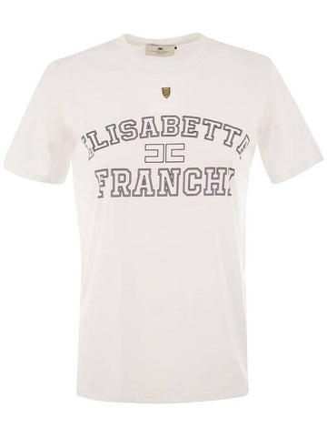 T-shirt in jersey con logo college - ELISABETTA FRANCHI - BALAAN 1