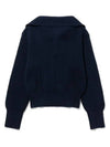 Cotton collar neck ribbed half zip-up knit NAVY - 20THHOLE - BALAAN 2