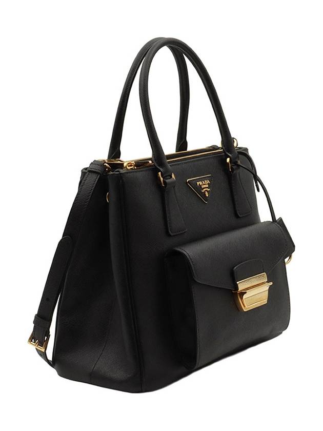 Black Saffiano Lux Gold Metropolis Galleria 2WAY 1BA256 - PRADA - BALAAN 4