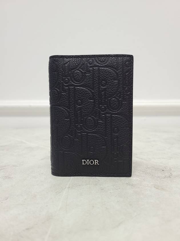 Black Graffiti Oblique Vertical Two fold Wallet - DIOR - BALAAN 1