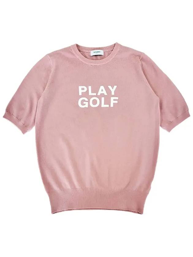 PLAY GOLF ROUND NECK Play Golf Short Sleeve Knit PINK - MONBIRDIE GOLF - BALAAN 3