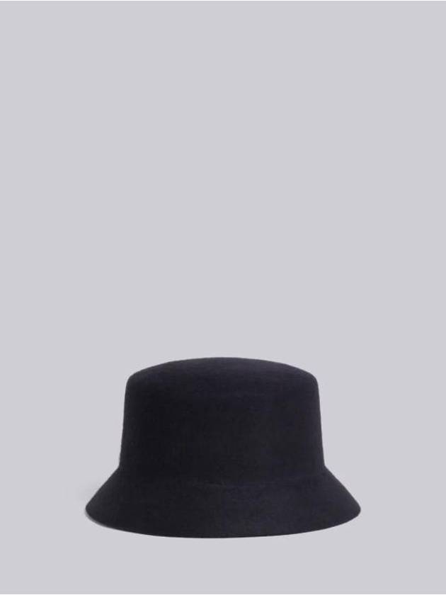 Logo Patch Wool Bucket Hat Navy - THOM BROWNE - BALAAN 4