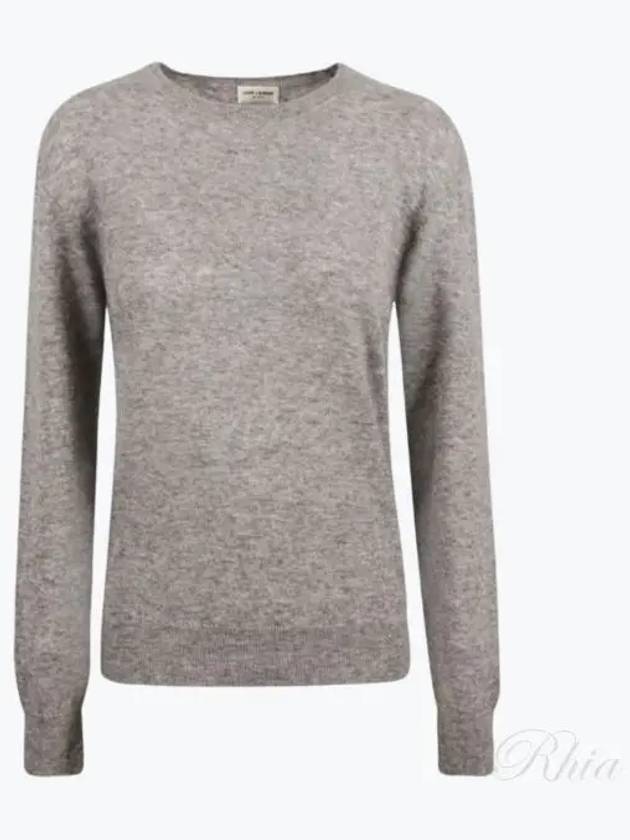 Cashmere Silk Knit Top Grey - SAINT LAURENT - BALAAN 2