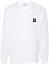 Chest Patch Long Sleeve T-Shirt White - STONE ISLAND - BALAAN 2