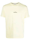 Marble Back Logo Short Sleeve T-Shirt Yellow - STONE ISLAND - BALAAN 2