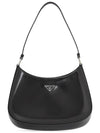 Triangular Logo Cleo Brushed Leather Shoulder Bag Black - PRADA - BALAAN 2