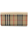 Women s Burberry 8026111 Beige Leather Haymarket Check Canvas Long Wallet gt Gangbuk used luxury goods - BURBERRY - BALAAN 5