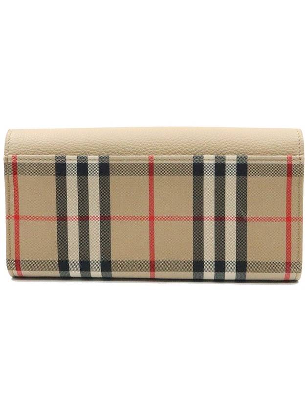 Women s Burberry 8026111 Beige Leather Haymarket Check Canvas Long Wallet gt Gangbuk used luxury goods - BURBERRY - BALAAN 5