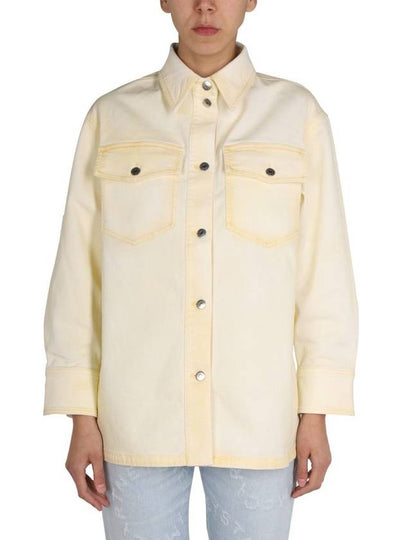 Women's Button Long Sleeve Shirt Yellow - STELLA MCCARTNEY - BALAAN 2