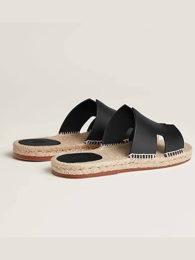 Antigua Espadrille Sandals Noir - HERMES - BALAAN 6