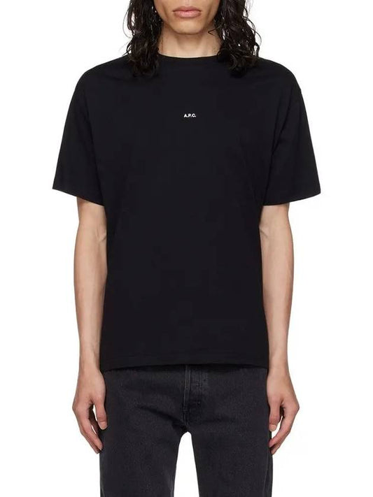 Men's Kyle Logo Print Cotton Jersey Short Sleeve T-Shirt  Black - A.P.C. - BALAAN 2