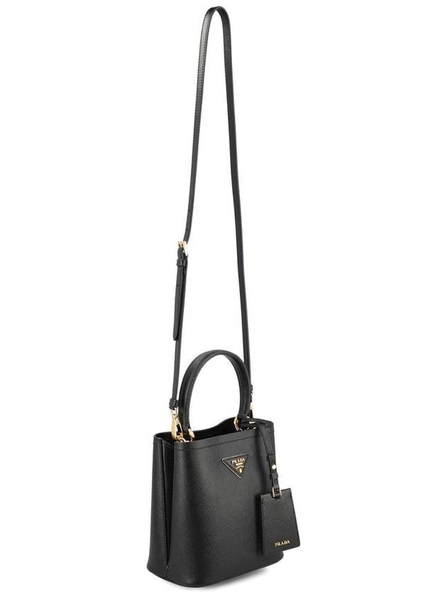 Panier Saffiano Leather Small Tote Bag Black - PRADA - BALAAN 4