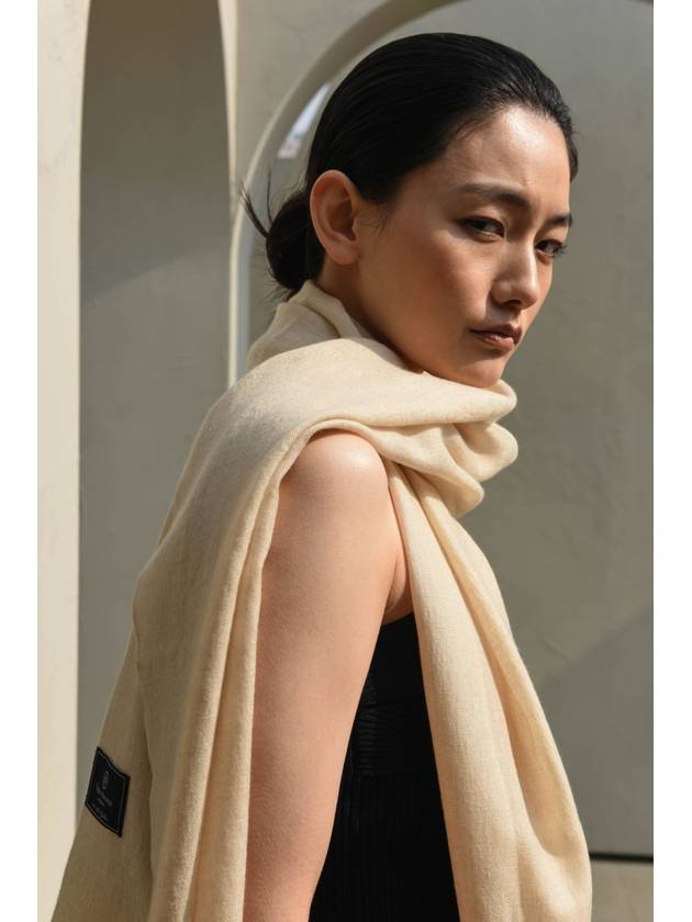 Cashmere Pashmina Muffler Beige - WILL'O THE WISP - BALAAN 7