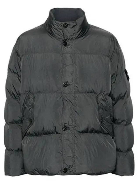 Wappen Patch Crinkle Clap Neck Down Padded Dark Gray Men s Jacket 270911 - STONE ISLAND - BALAAN 1