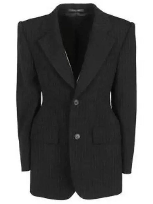 Women's Hourglass Single Wool Jacket Black - BALENCIAGA - BALAAN 2